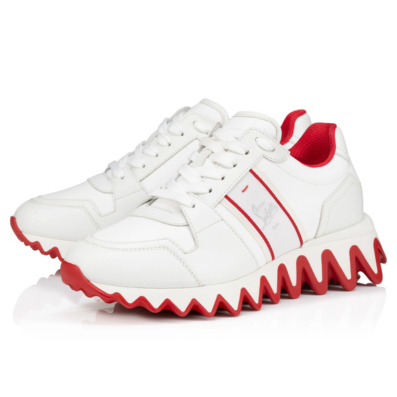 Christian Louboutin Nastroshark Donna Flat White Platform Low Top Sneaker 41.5